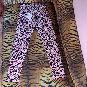 Pink leopard high waisted leggings